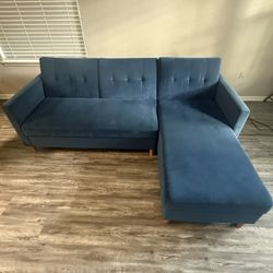 DHP Hartford Storage Reversible Sectional Futon with Chaise, Opens to Bed 