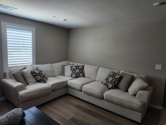 Large beige sectional sofa
