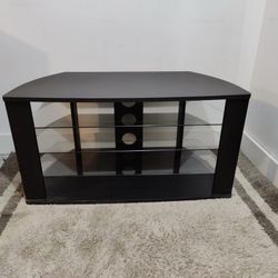 Black Tv Stand With Glass Shelves 