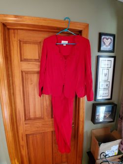 Red Pant Suit