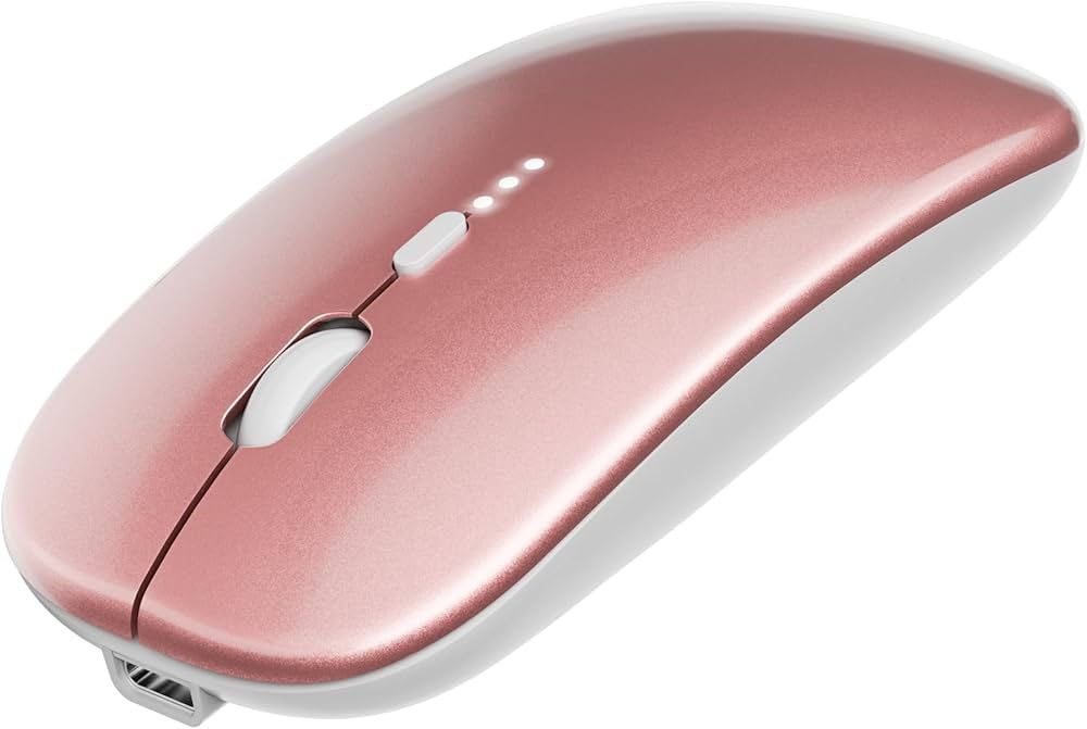Wireless Mouse, 2.4G Slim Mute Silent Click Noiseless Optical Mouse with USB Receiver and Type C Adapter Compatible with Notebook, PC, Laptop, Compute