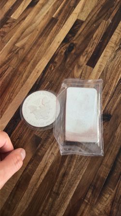 Silver coin silver bar