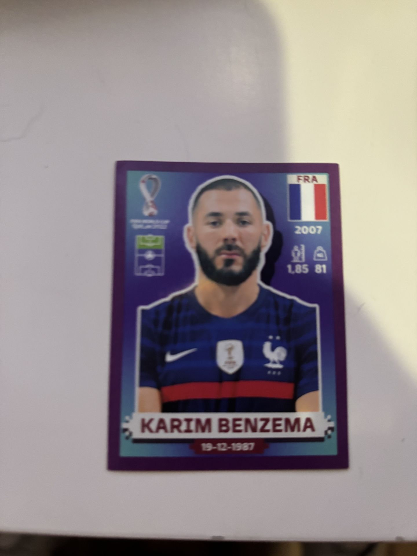 Benzema Purple Parallel Fifa Wc Sticker