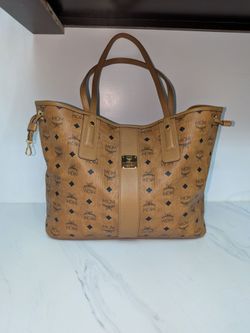AUTHENTIC $830 MCM Liz Medium Reversible Tote Cognac *PRISTINE/No Pouch