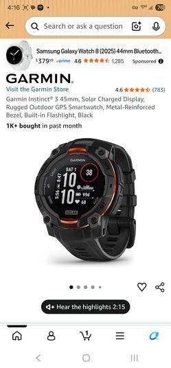 Garmin intinct 3