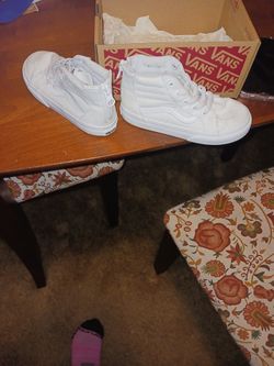 Kids White Vans Wore Twice If That! Size 9c
