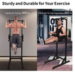 POWER TOWER DIP STATION PULL UP BAR, WORKOUT EQUIPMENT, ADJUSTABLE HEIGHT 62" TO 85" HOLD UP 660  POUNDS 👉79.00 👈💥ON SALE 💥