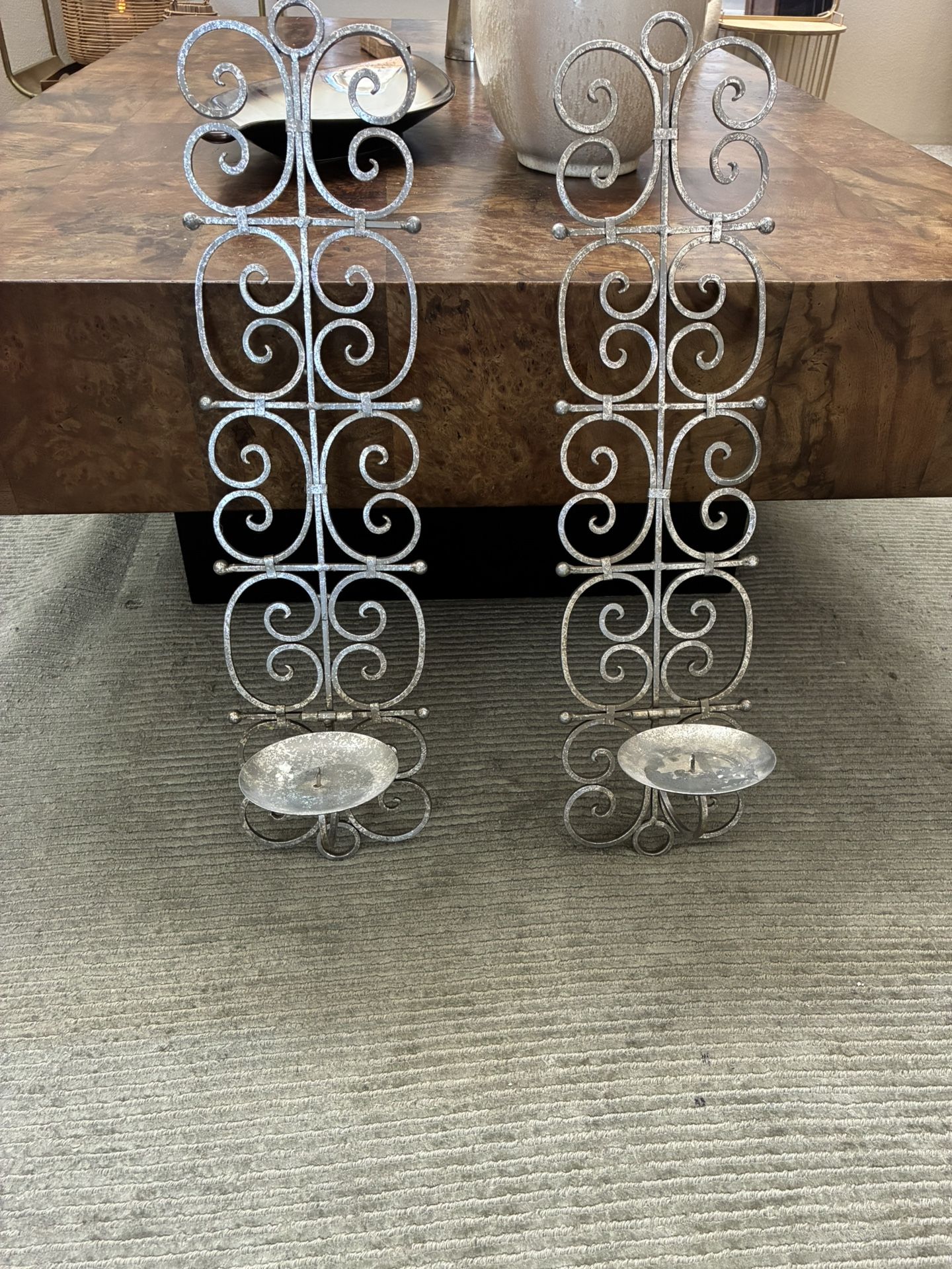 Silver Candle Wall Holders