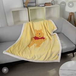 Kids Winnie The Pooh 50”x60 Throw Blanket, 3D Animal Embroidery Sherpa Blanket Girls Boys Gifts