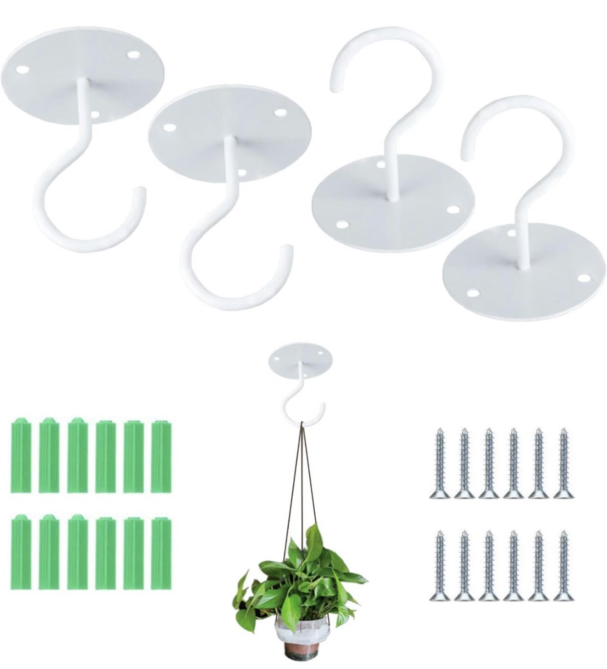 Ceiling Hooks for Hanging Plants or Bird Feeders Metal Plant Bracket Iron Wall Mount Lanterns Hanger