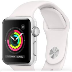 Apple Watch Series 3 [GPS 38mm] Smart Watch w/Silver Aluminum Case & White Sport Band. Fitness & Activity Tracker, Heart Rate Monitor, Retina Display,
