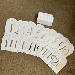 Acrylic Table Numbers White Gold