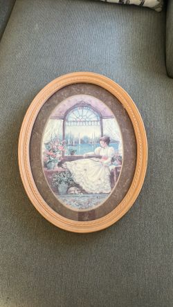 Vintage Barbara Mock oval pink frame