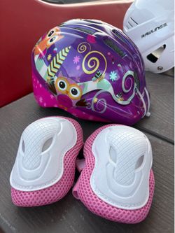 Schwinn Girls Bike Helmet with Knee Pads – Owl Pattern