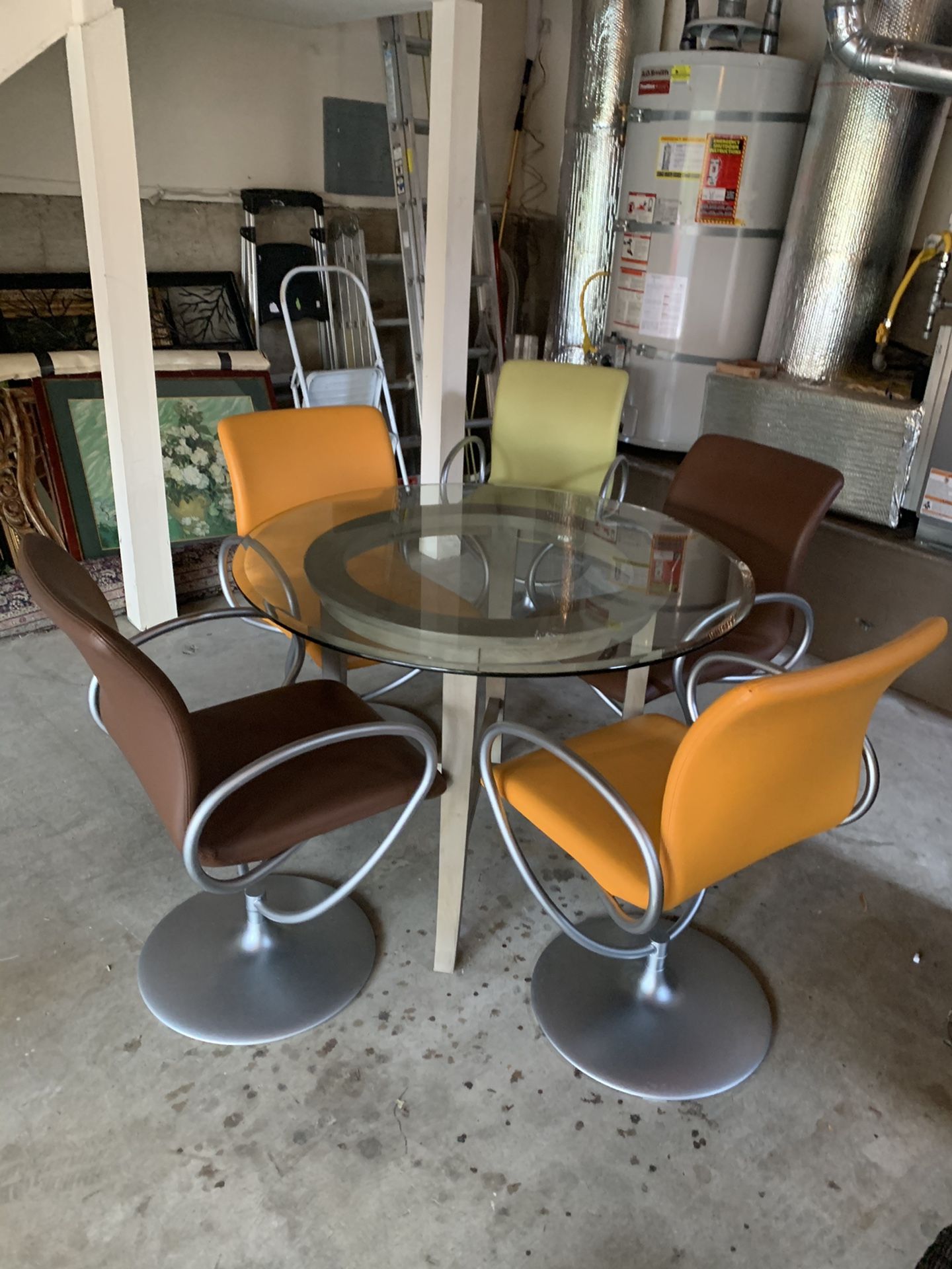 Art Deco Chairs &/or glass circular table, Crate & Barrell