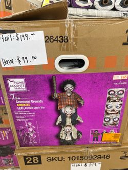 7.5# Gruesome Grounds ANIMATED LED - Zombie Stack Trio