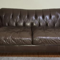 brown leather sofa