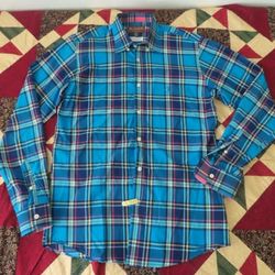 El Ganso Mens Blue Plaid Shirt Multicolour Size 38