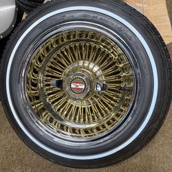 13x7 72 Spoke Zenith Center Gold With Diamond Cut Spokes On White Wall Tires 100 Day Finance Available 