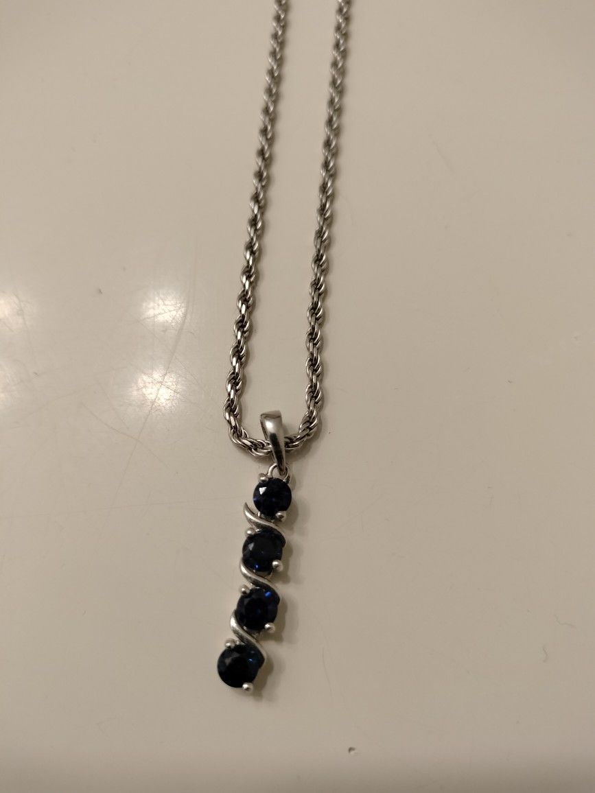 4 Stone Sapphire Necklace