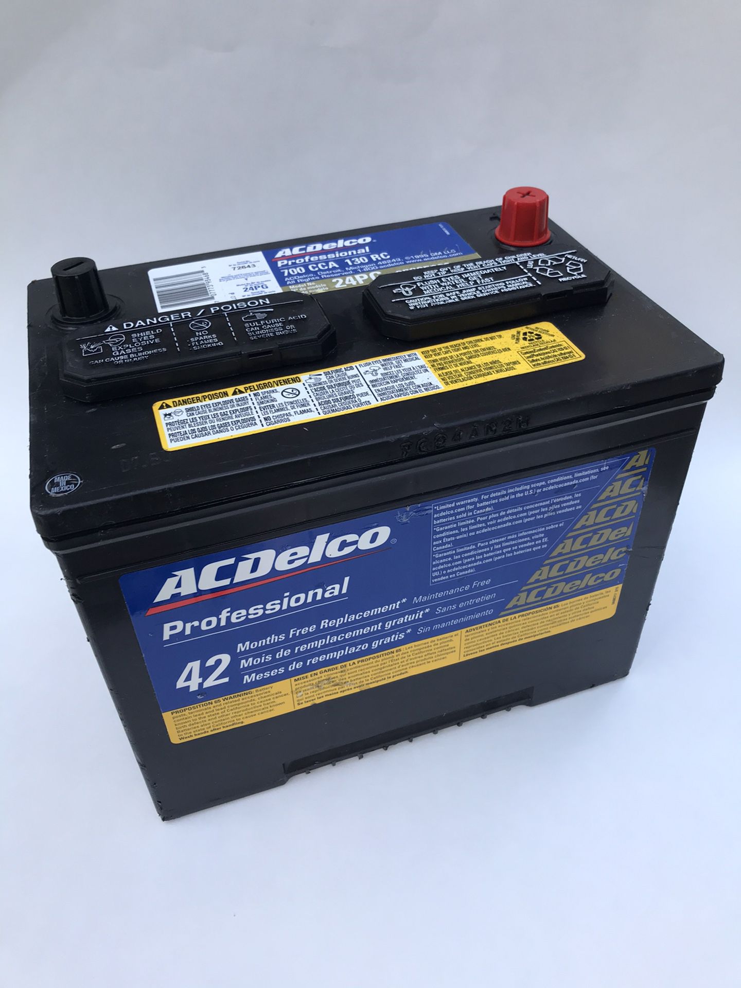 AC Delco Battery PG24. - Top Post - Warranty