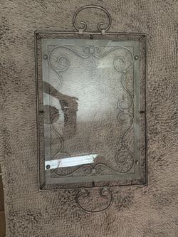 Glass and wrought iron serving tray