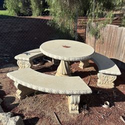 Stone Table And Benches