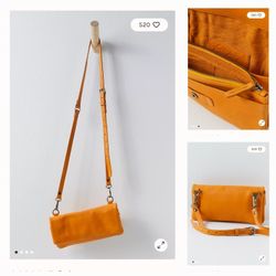 New Free People Leather Traveler Crossbody Wallet 