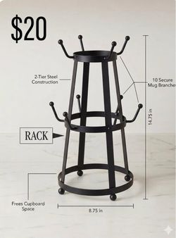 10-cup Coffee Cup tree: Countertop