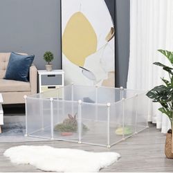 12 Panel Waterproof DIY Clear Playpen for Small Animal Each Panel Size 12"x16" New Condition