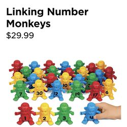 Linking monkeys Learning Daycare Homeschool New 