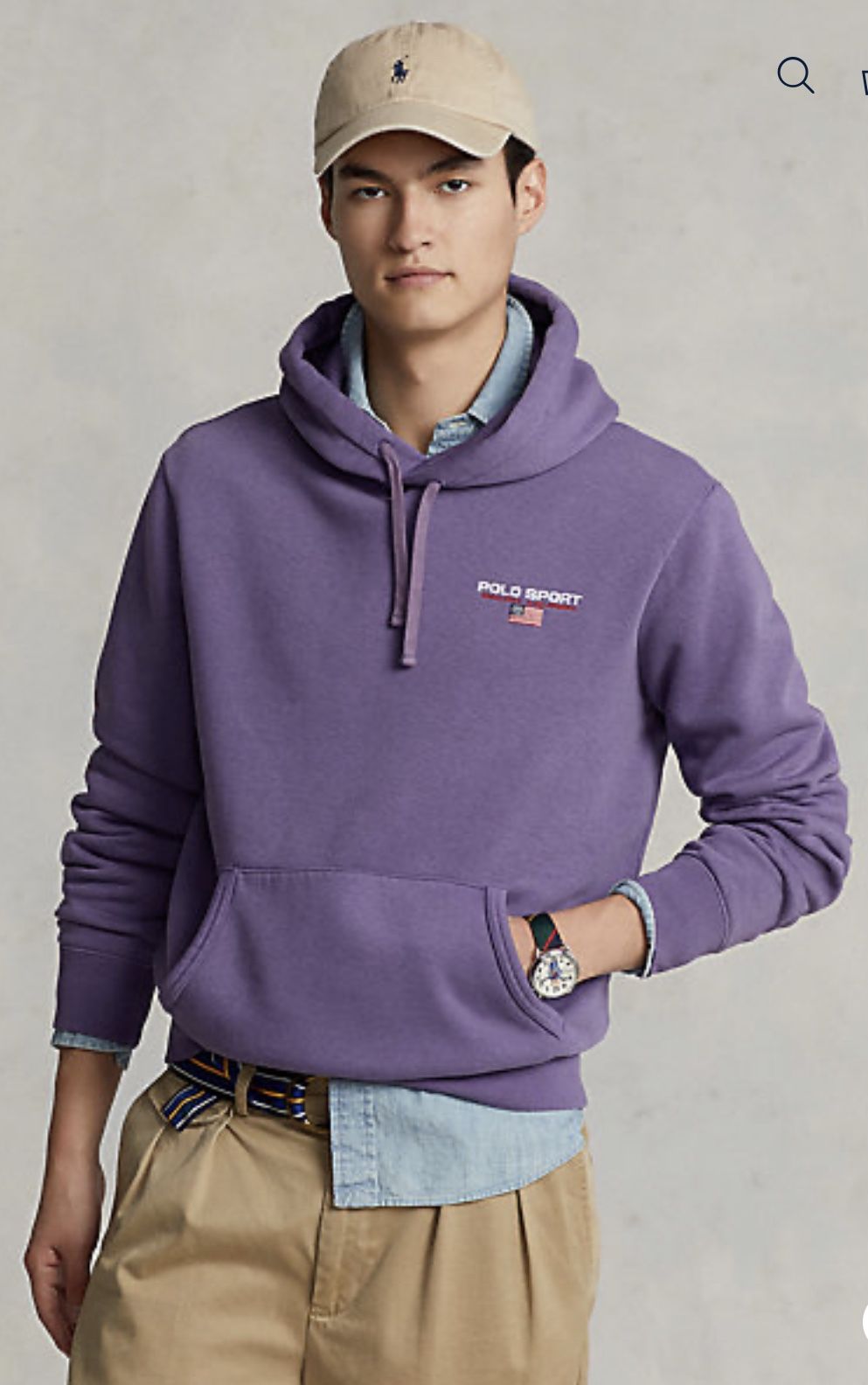 #POLO RALPH LAUREN POLO SPORT FLEECE PURPLE HOODIE MEN SIZE LARGE $109.99