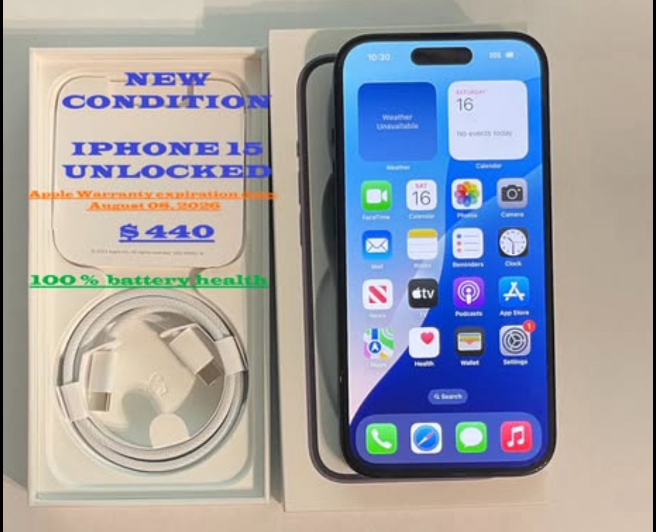 iPhone 15 - 128 GB - IT IS UNLOCKED WORLDWIDE.