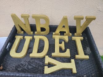 Gold Glitter Wood  letters