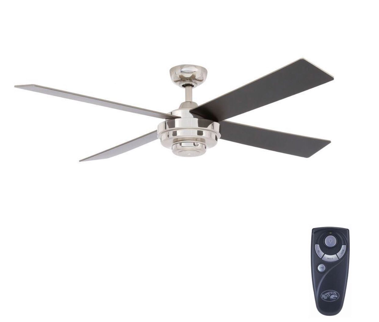 Keeper II 52 in. Indoor Liquid Nickel Ceiling Fan with Remote Control