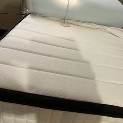 Twin Size Bed  Mattress And Wood Frame .