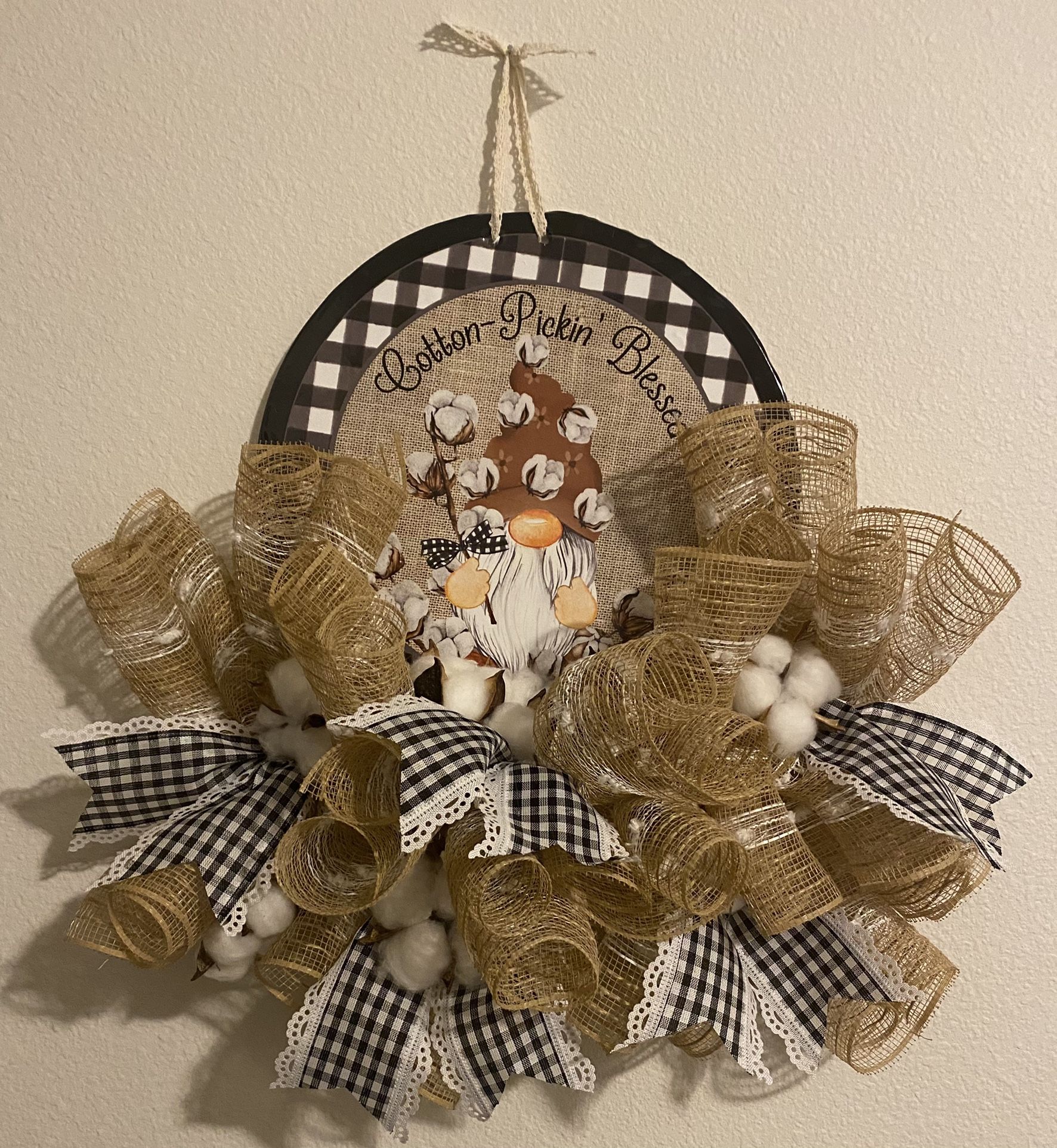 Cotton Pickin Blessed Wreath Rail