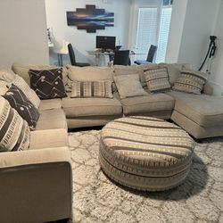 Couch 4 Sets With Swivel Chair 