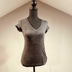 Small Gray V Neck T Shirt