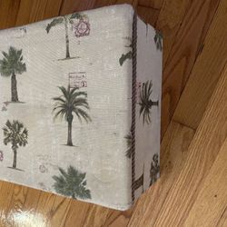 Palm trees Upholstered fabric wood keepsake box