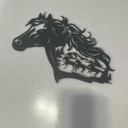 Horse,black, 12”x11”