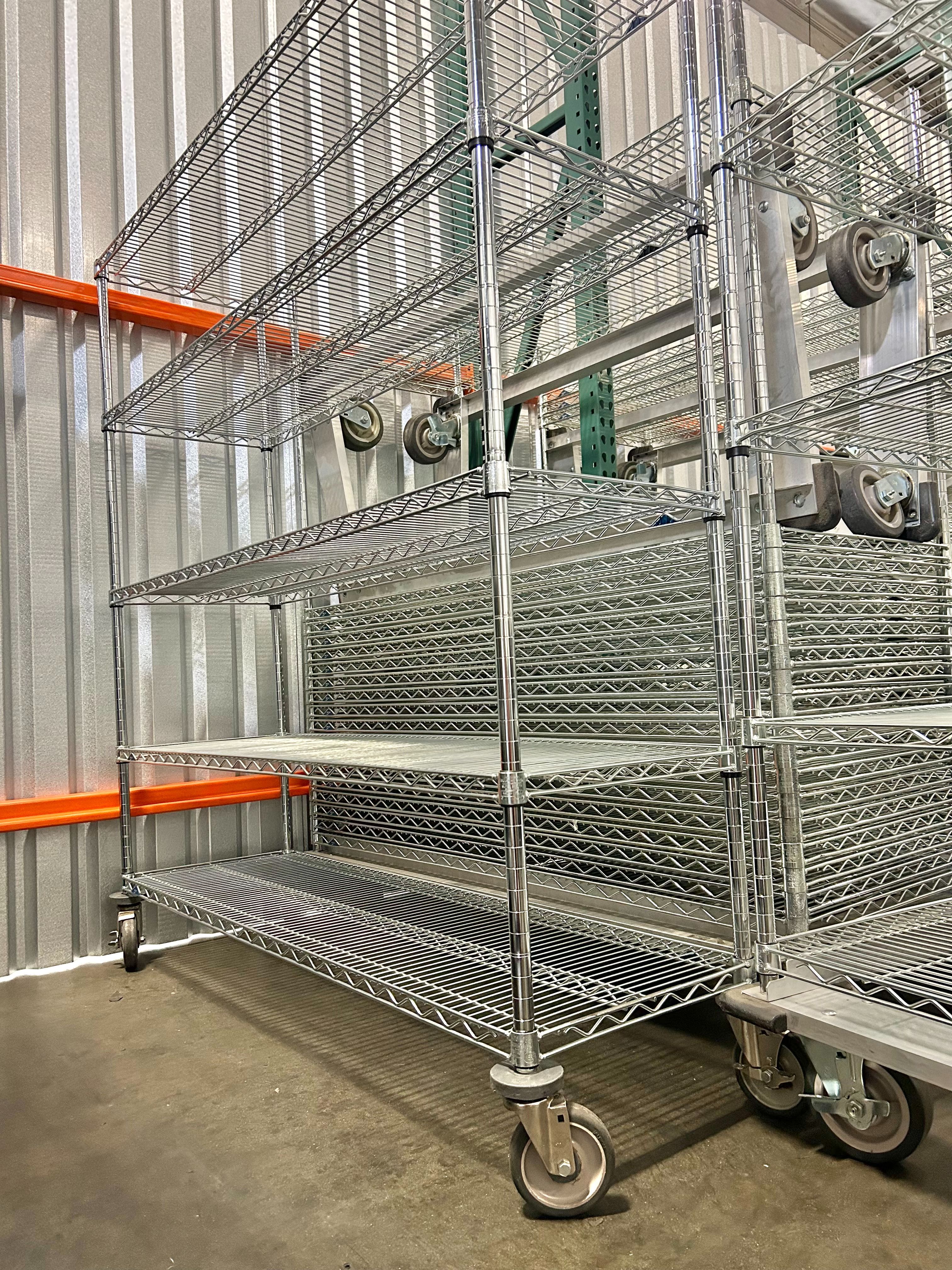 Nordsteel Heavy-Duty Chrome Wire Shelving Racks Carts NSF Approved
