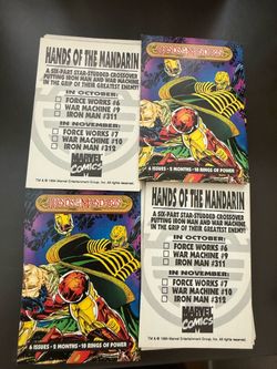 Lot of 203 of 1994 Marvel Comics Promo Card HAND OF THE MANDARIN , Iron Man War Machine X - Over