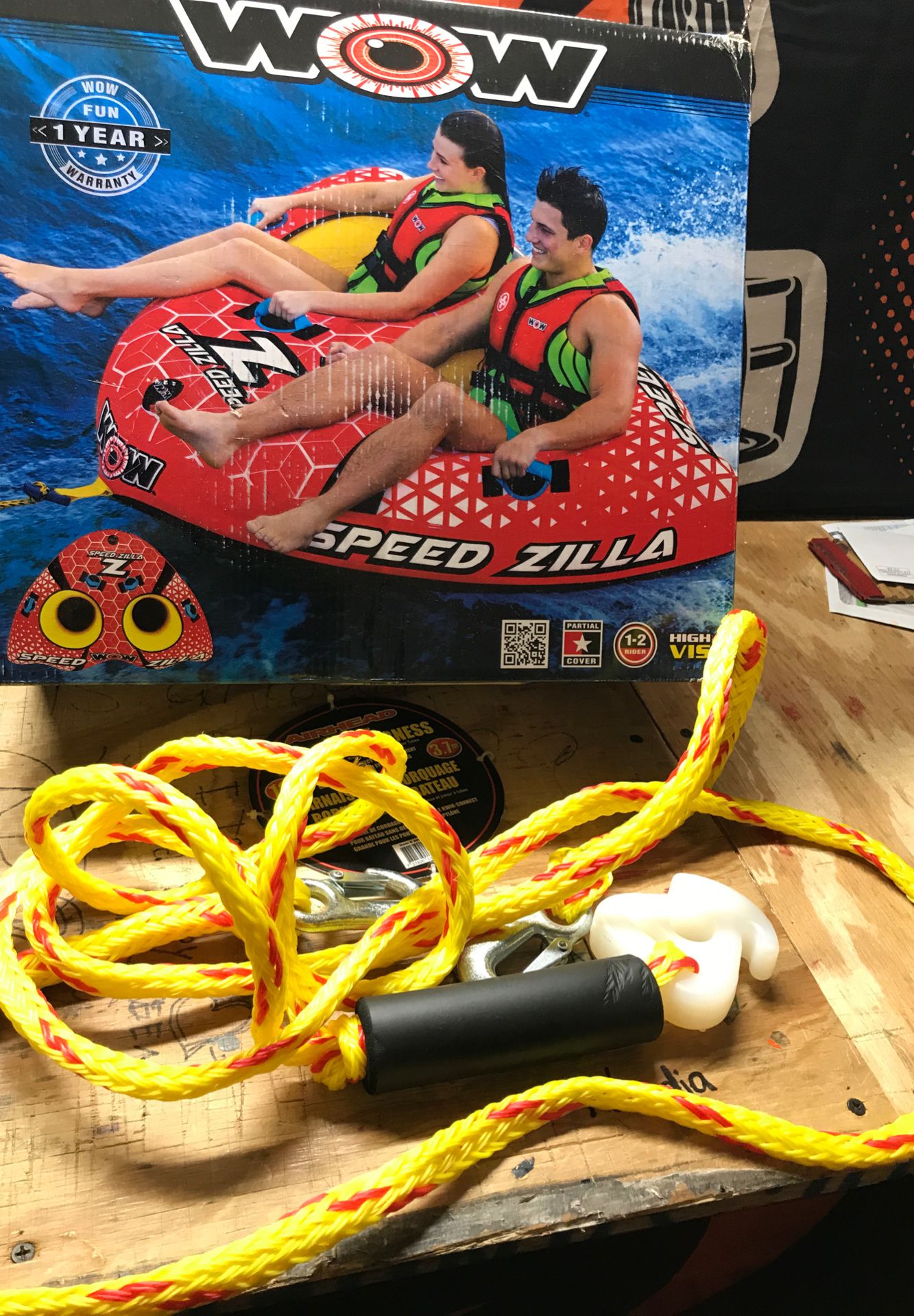 Wow boat speed Zola two person pull float rope to