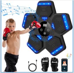 2026 Music Boxing Machine for Adults and Kids, Smart Bluetooth Boxing Training Equipment with Gloves Wall Mounted, Workout Punching Machine for Home,O