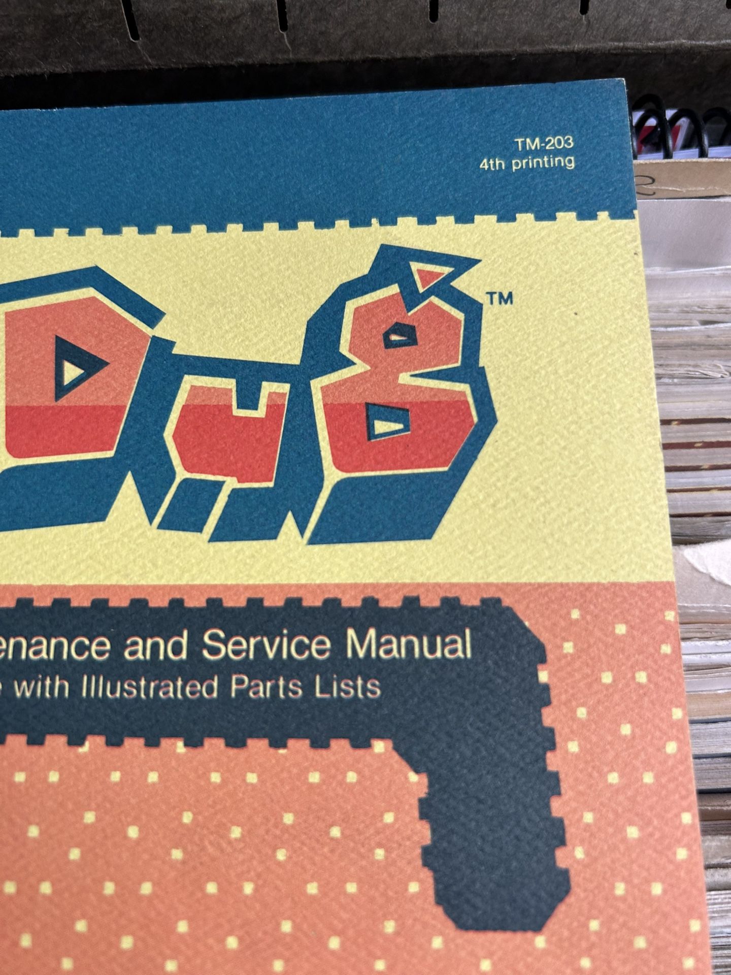 Original Dig Dug Tm-203 4th Printing Namco Atari Arcade Manual