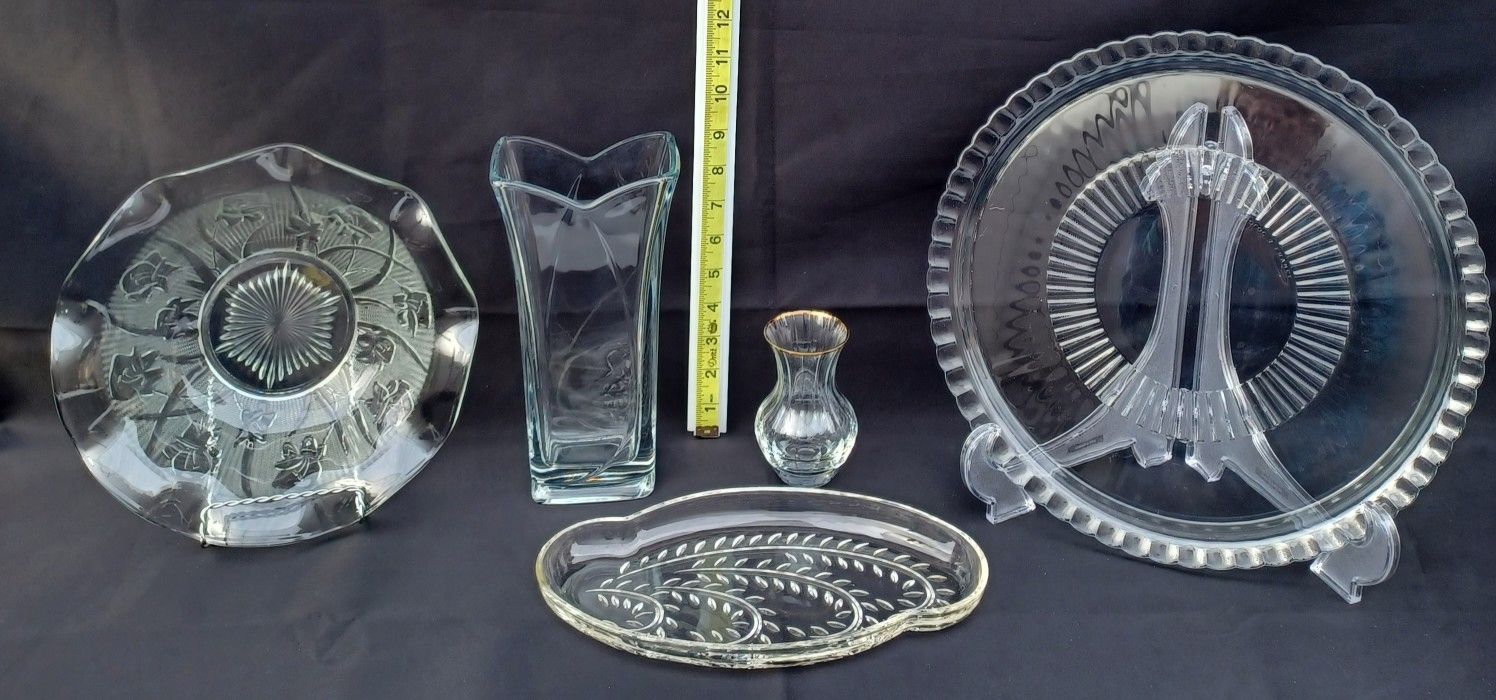 Vintage Glass Vases And Serving-ware