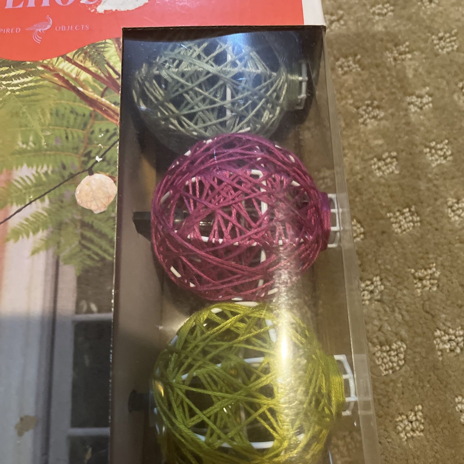 10ct Incandescent Mini Lights with Spun Cotton String Globes - Opalhouse
