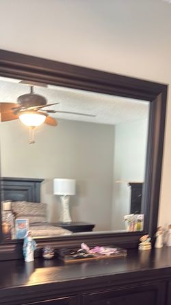 Large Black Framed Dresser Mirror