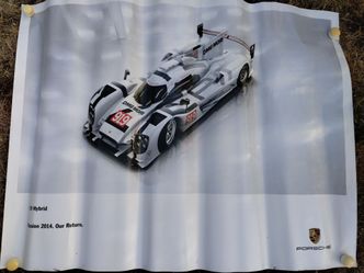 Rare Porsche dealership sales posters, 919 Hybrid/Panamera S E-Hybrid, 2014